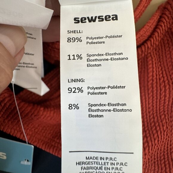 Women's S Two-Piece High Waist Bikini Swimsuit Textured Pumpkin Rust NWT - Picture 12 of 16